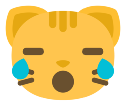 emoji cara de gato chorar png