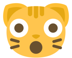 faccia di gatto emoji scioccata png
