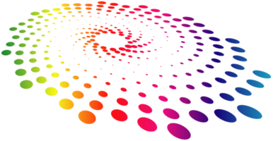 ponto oval abstrato arco-íris