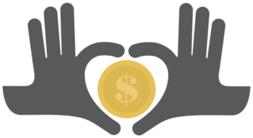 Münzdollar und Hand png