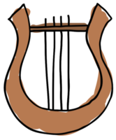 harpe instrument de musique dessiné à la main png