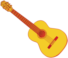 handgetekende akoestische gitaar png