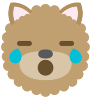 emoji cachorro cara chorar png