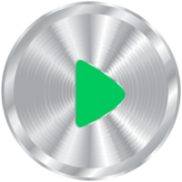 Silver music button play png