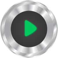 Silver music button play png