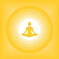 Poster with Yoga Pose Silhouette in Mandala Design vector