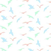 Colorful seagull silhouette pattern vector