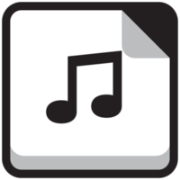 Round square music icon note png