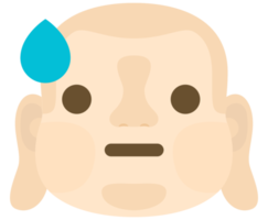 Emoji Buddha Gesicht Schweiß png