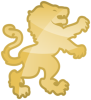 lejon rampant crest guld png