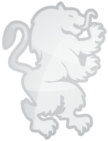 lejon rampant crest silver png