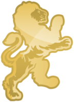 Lion rampant crest gold png