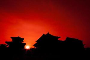 silhouette of Chinese Pagoda photo