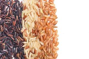 Three variety kinds of brown rice photo