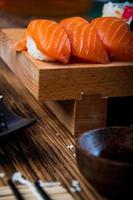 Fresh and tasty oriental sushi, Japanese theme photo