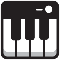 Round square music icon piano png