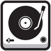 Round square music icon DJ turn table png