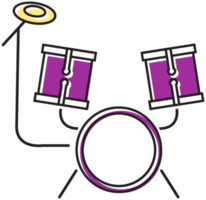 línea de instrumentos de música tambor png