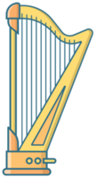 Music instrument line icon harp png