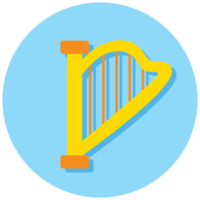 Music instrument icon harp png