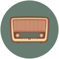 Vintage music instrument icon radio png