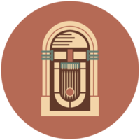 Vintage music instrument icon juke box  png