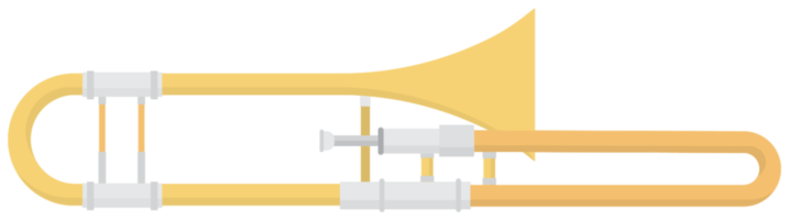 Wind music instrument trombone png