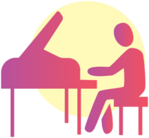 Musician playing grand piano png