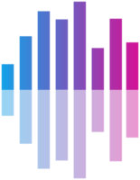 Colorful sound bar with reflection png