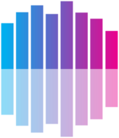 Colorful sound bar with reflection png
