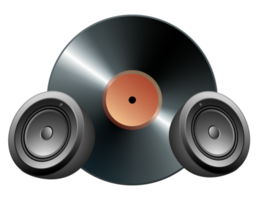 Vinyl record and speaker  png