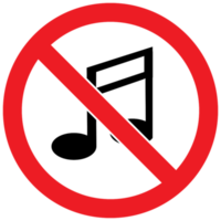 Prohibited sign no music png