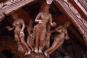 Wooden Sculpture in Sanctuary of Truth. Pattaya, Thailand photo