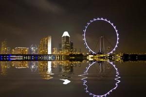 singapore city skyline at night