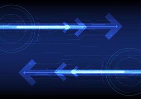 Blue futuristic abstract technology background with arrows  vector