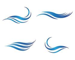 Wave symbol set of 4  vector