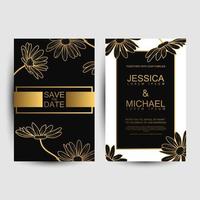 Flower Save the Date invite vector
