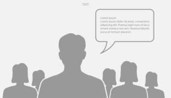 silueta de personas con cuadro de diálogo de texto vector
