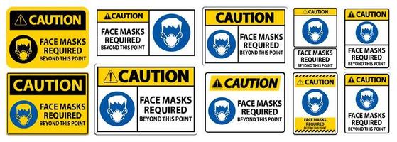 Face Masks Required Beyond This Point Sign Set  vector