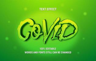 Editable Green COVID Text vector