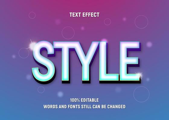 Editable Glowing Blue Style Text
