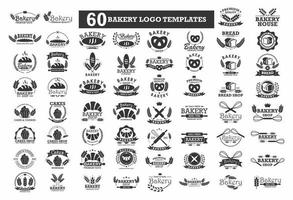 Bakery logo templates vector