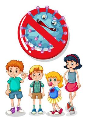 Children and virus sign