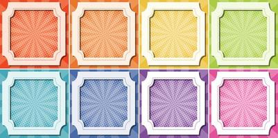 Eight background templates with frame vector