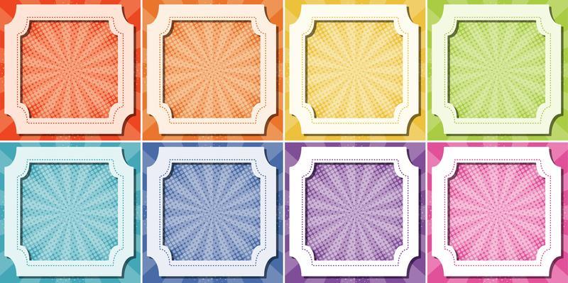 Eight background templates with frame