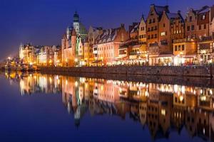 Old town of Gdansk at night photo