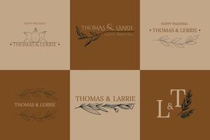 Floral Luxury Wedding Logo Set vector