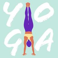 Colorful design with woman in yoga pose vector