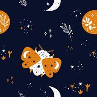 Seamless pattern with moth