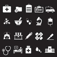 conjunto de iconos de hospital y médico vector